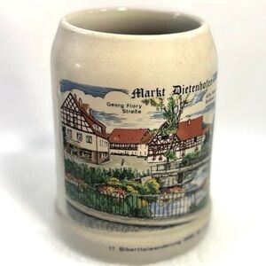 1988 Vintage German Beer Stein Mug for Biberttal Hiking Event Dietenhofen